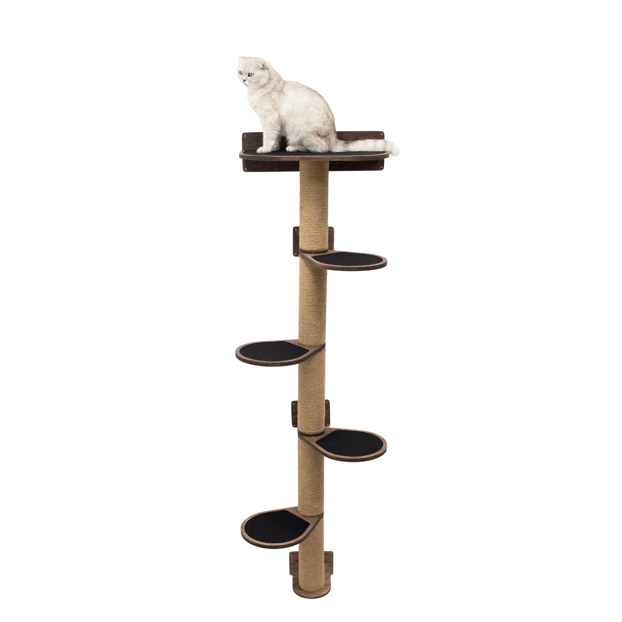 Large Cat Tree in Dark Walnut – Multi-Level Cat Furniture