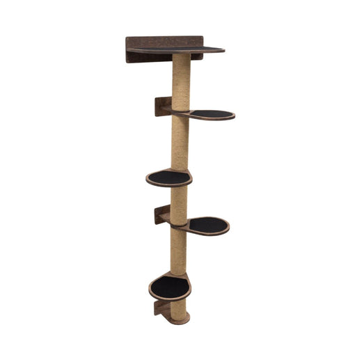 Large Cat Tree in Dark Walnut – Multi-Level Cat Furniture