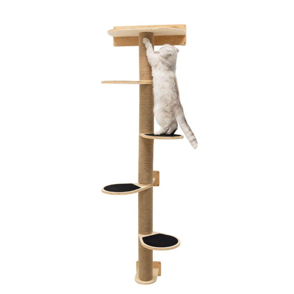 Large Cat Tree – Light Finish, Multi-Level Plywood & Felt