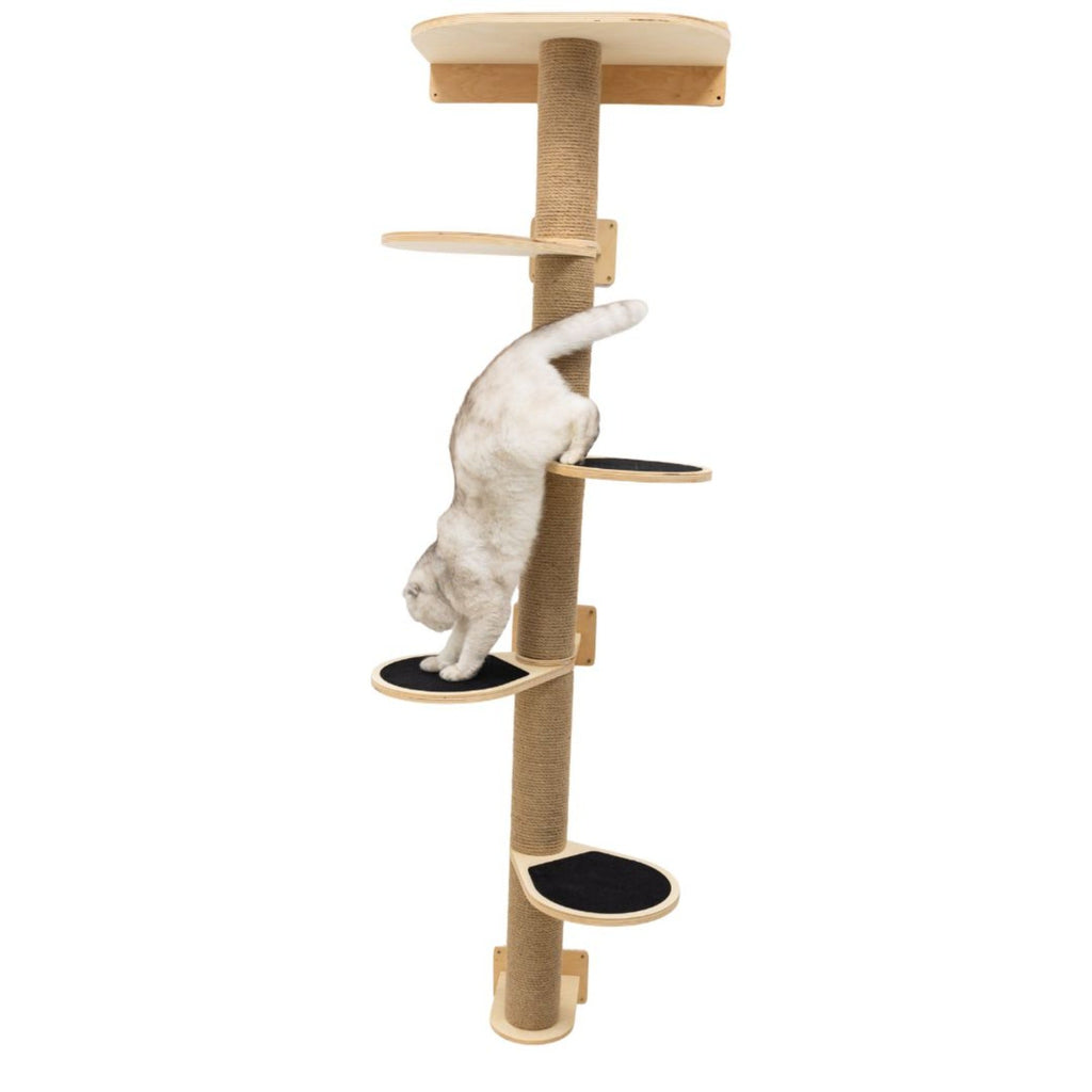 Large Cat Tree – Light Finish, Multi-Level Plywood & Felt