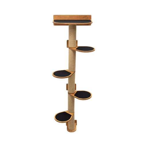 Large Cat Tree with Oak Finish – Multi-Level Cat Tower