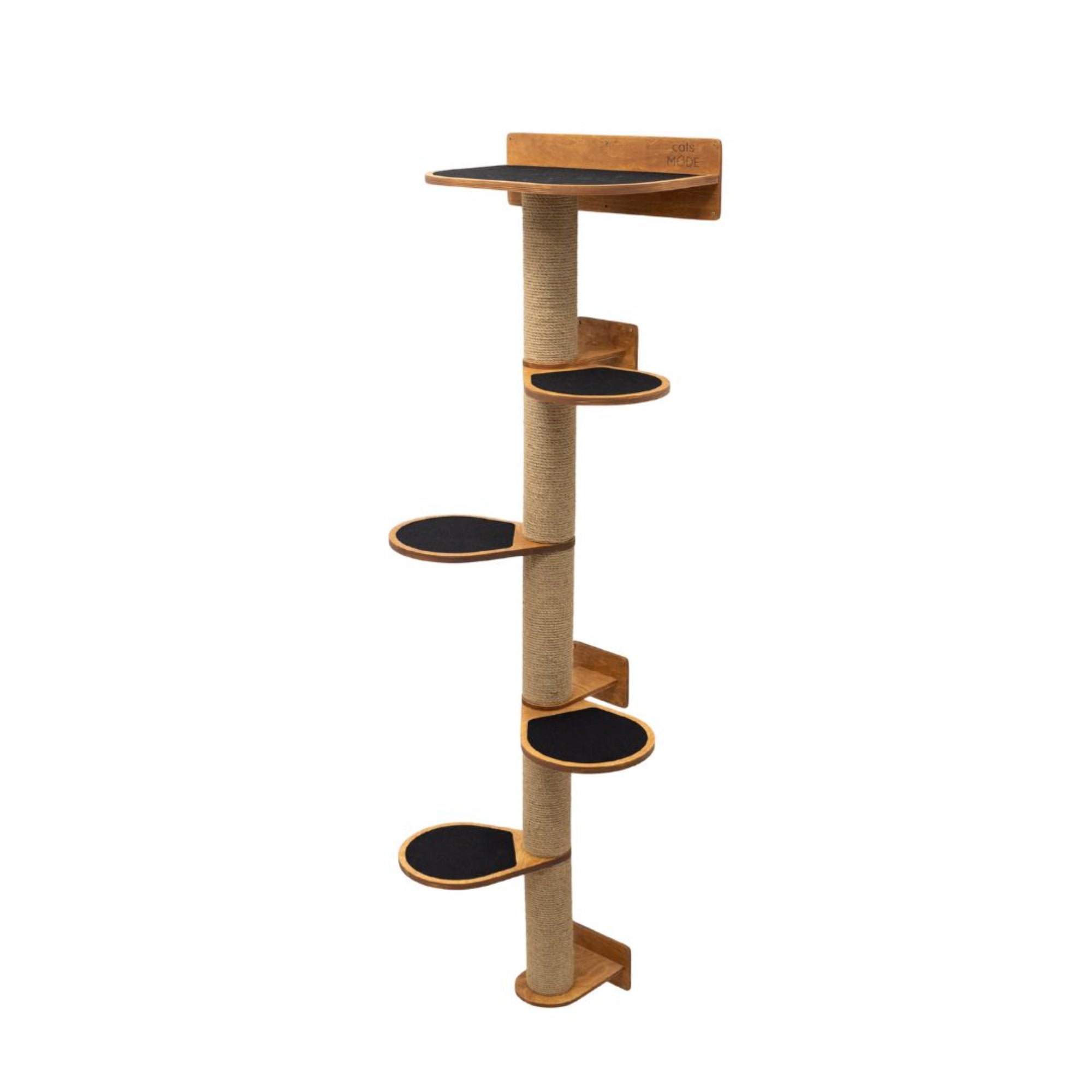 Large Cat Tree with Oak Finish – Multi-Level Cat Tower