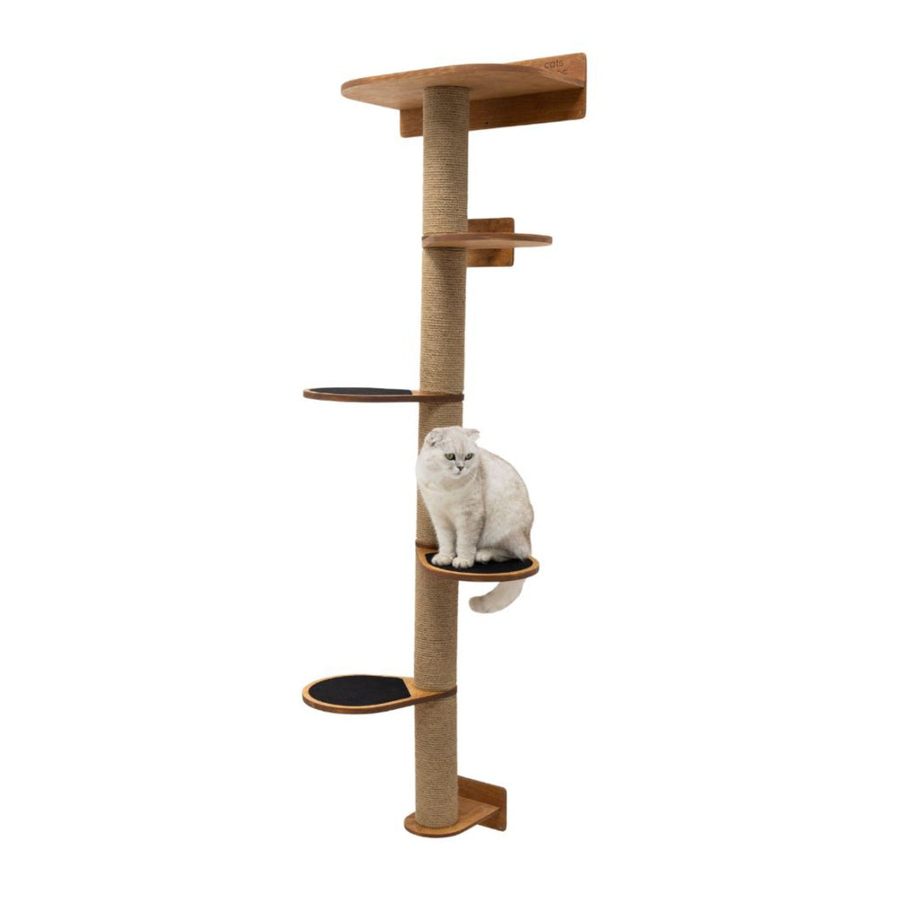 Large Cat Tree with Oak Finish – Multi-Level Cat Tower