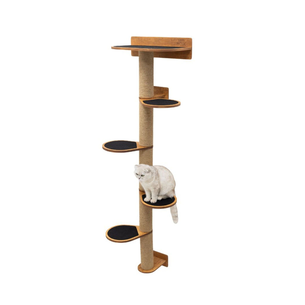 Large Cat Tree with Oak Finish – Multi-Level Cat Tower