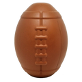 Football-Shaped Natural Rubber Dog Chew Toy & Treat Dispenser, Brown