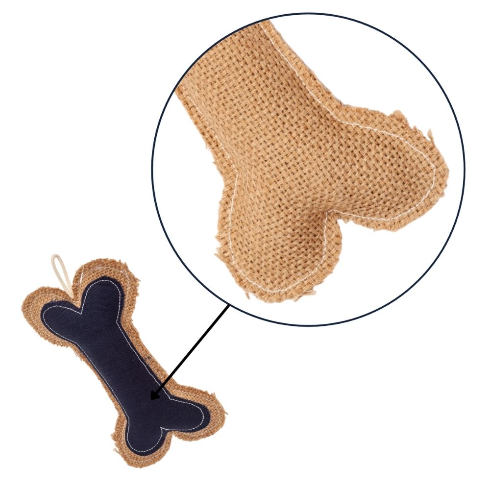 Jean Leather and Jute Chew Toy for Small to Medium Dogs