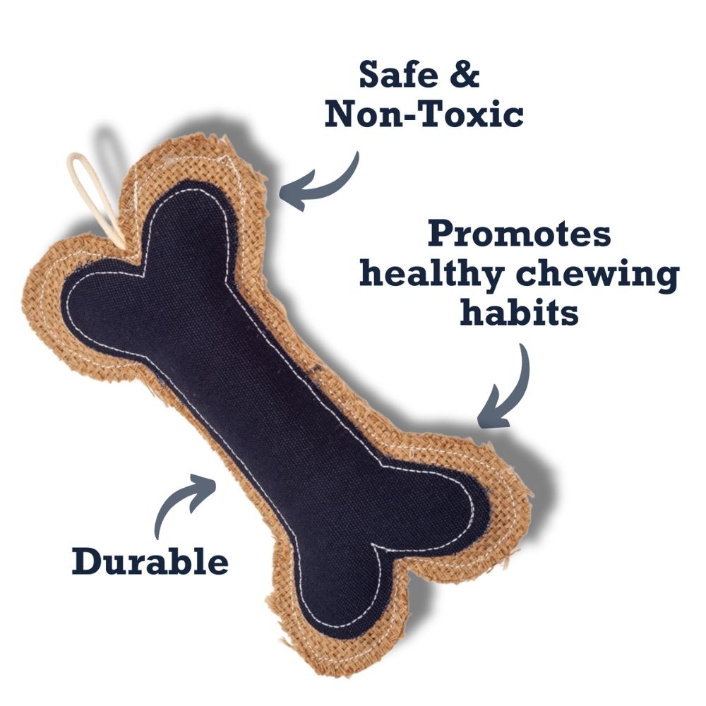 Jean Leather and Jute Chew Toy for Small to Medium Dogs