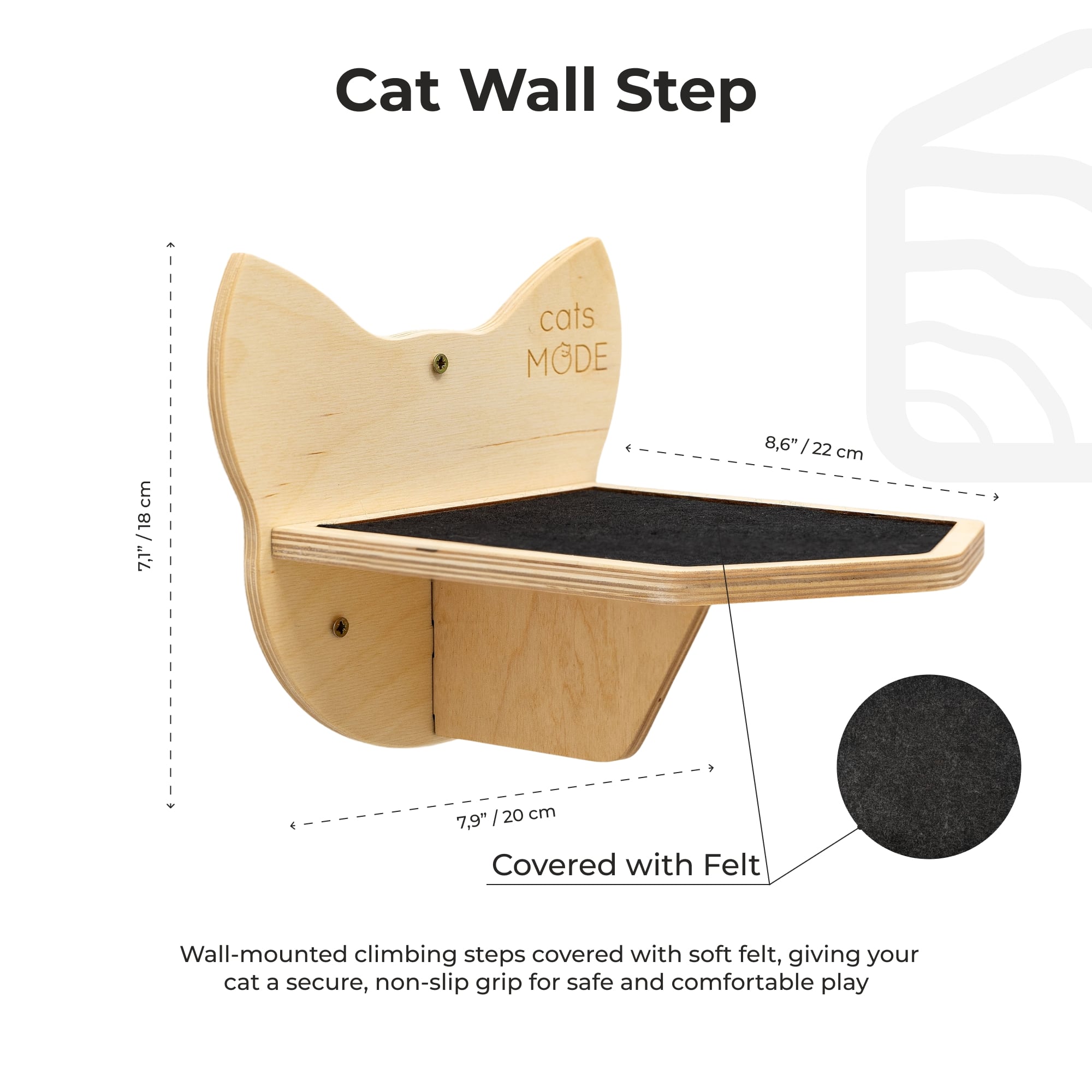 Wooden Cat Steps – Natural Finish
