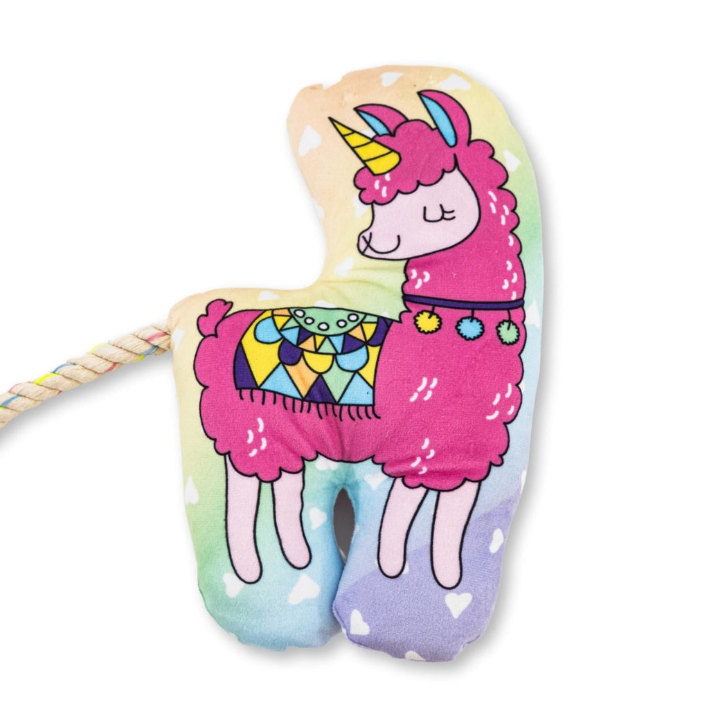 Magical Llama Large Plush Dog Toy with Squeaker and Crinkle Paper
