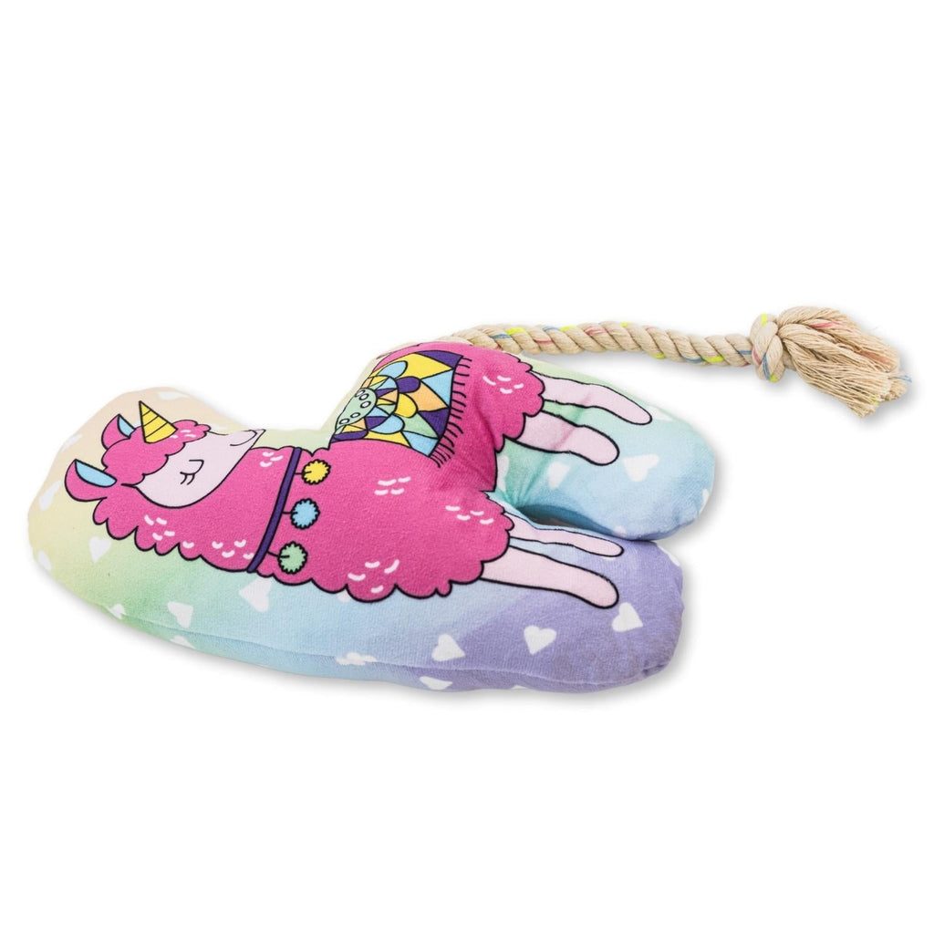 Magical Llama Large Plush Dog Toy with Squeaker and Crinkle Paper