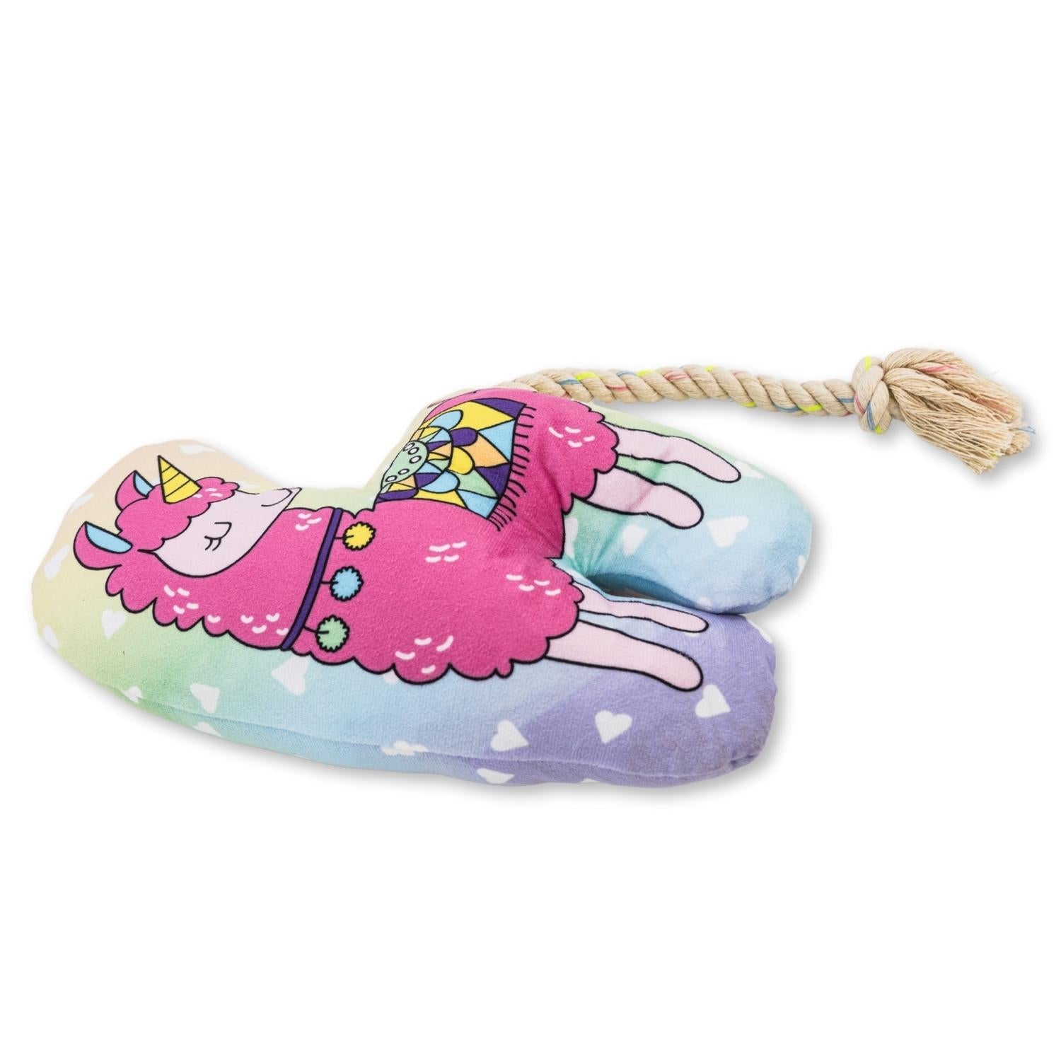 Magical Llama Large Plush Dog Toy with Squeaker and Crinkle Paper