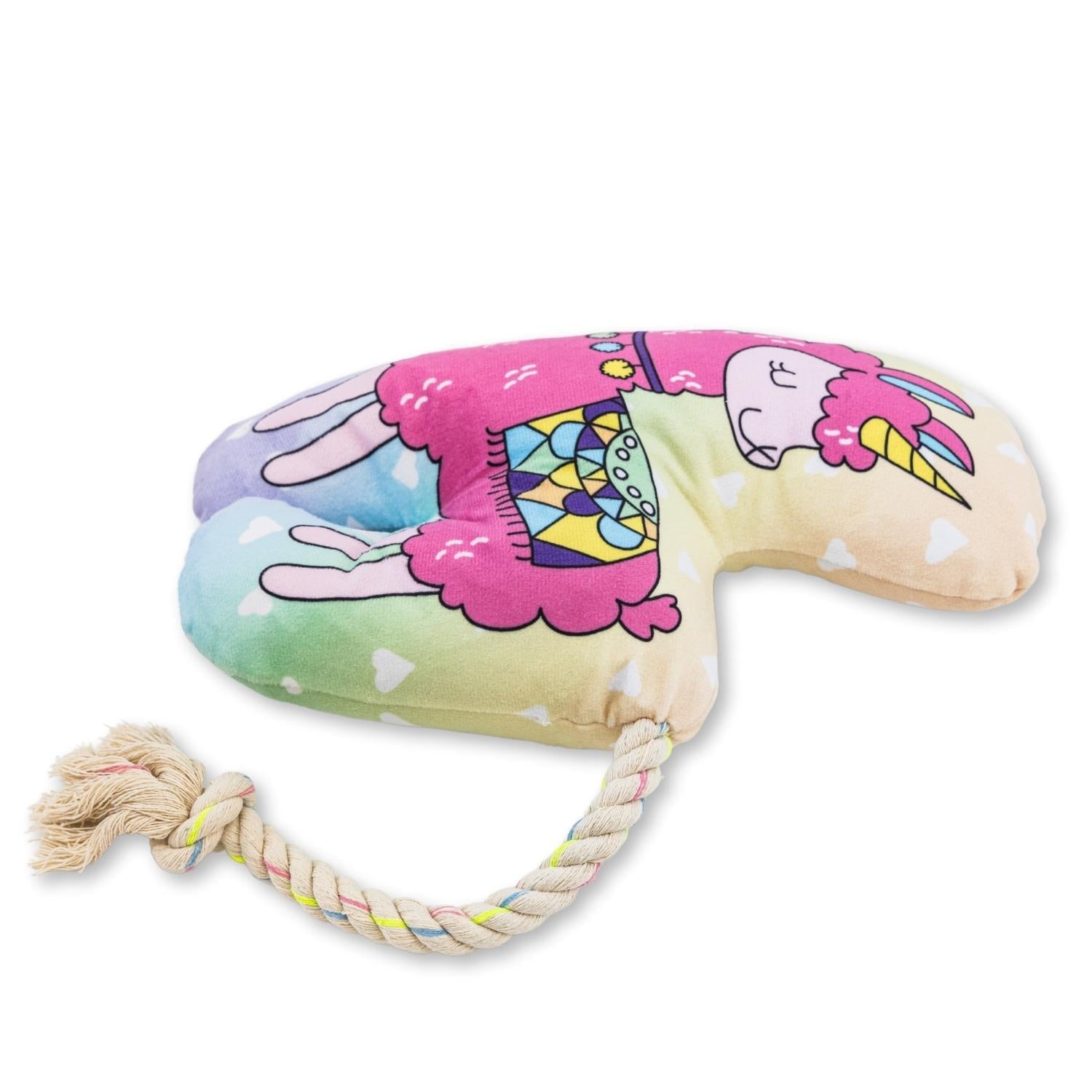 Magical Llama Large Plush Dog Toy with Squeaker and Crinkle Paper