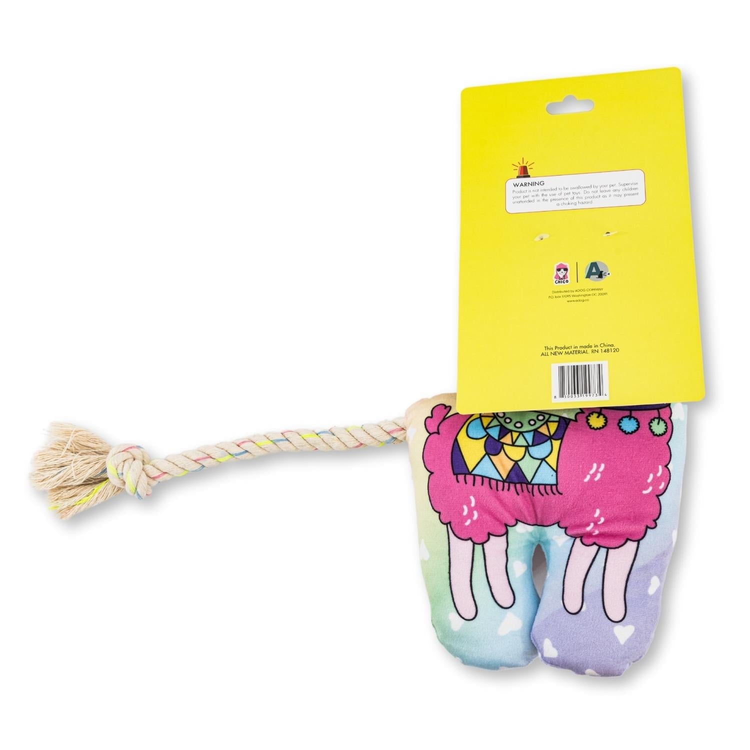 Magical Llama Large Plush Dog Toy with Squeaker and Crinkle Paper