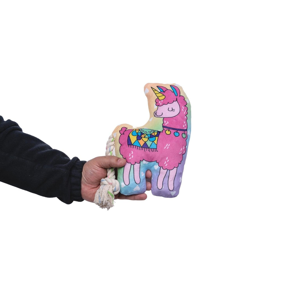 Magical Llama Large Plush Dog Toy with Squeaker and Crinkle Paper