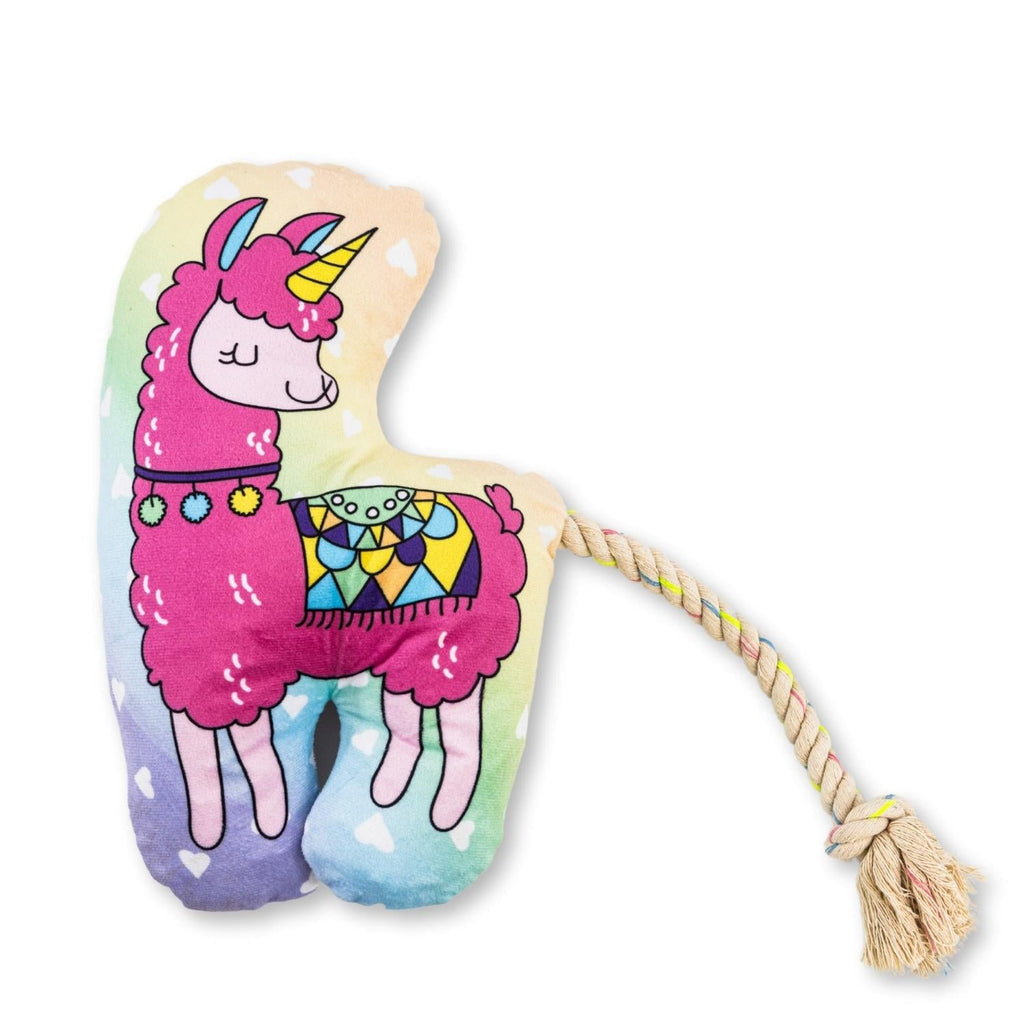 Magical Llama Large Plush Dog Toy with Squeaker and Crinkle Paper