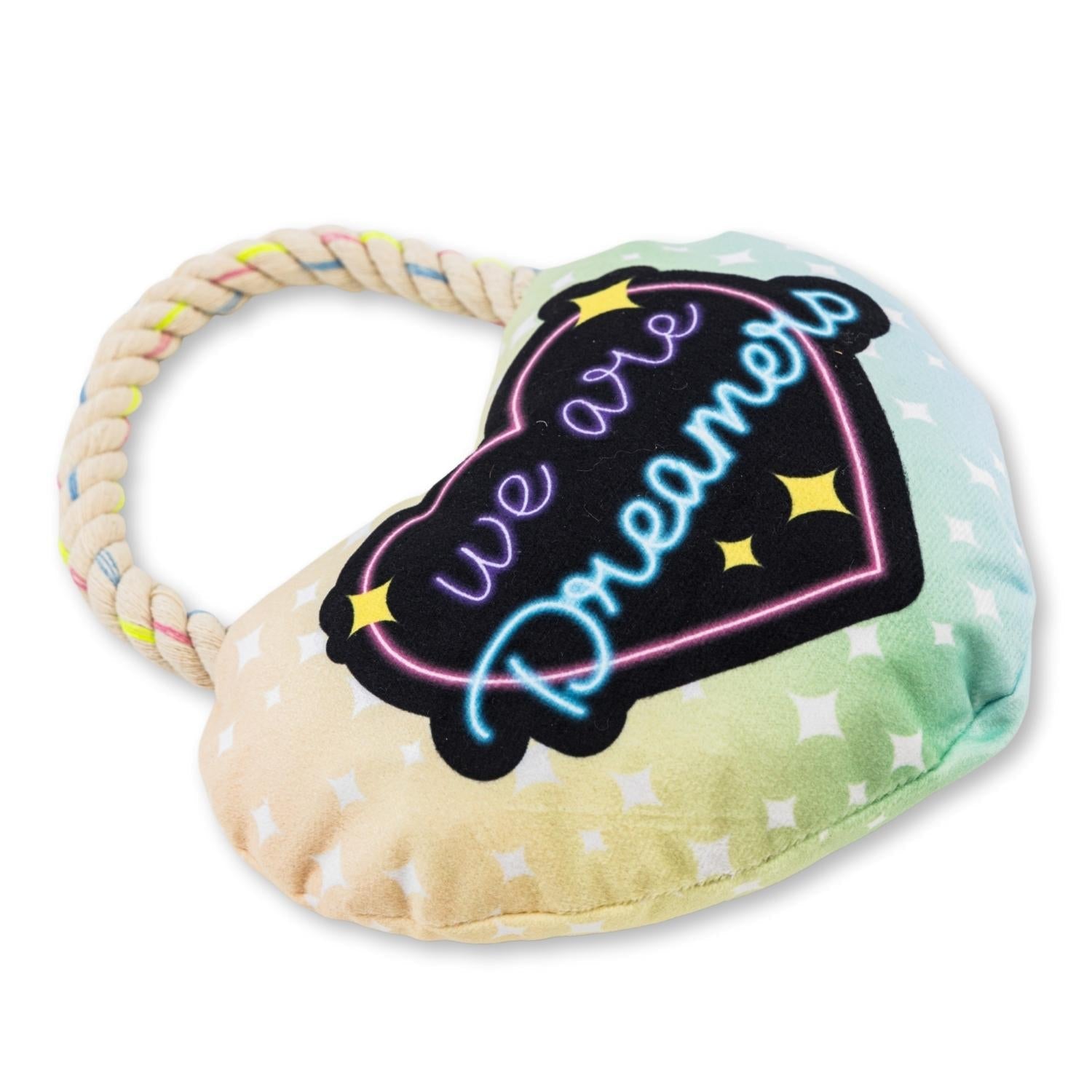 Heart Plush Dog Toy with Squeaker and Crinkle Paper