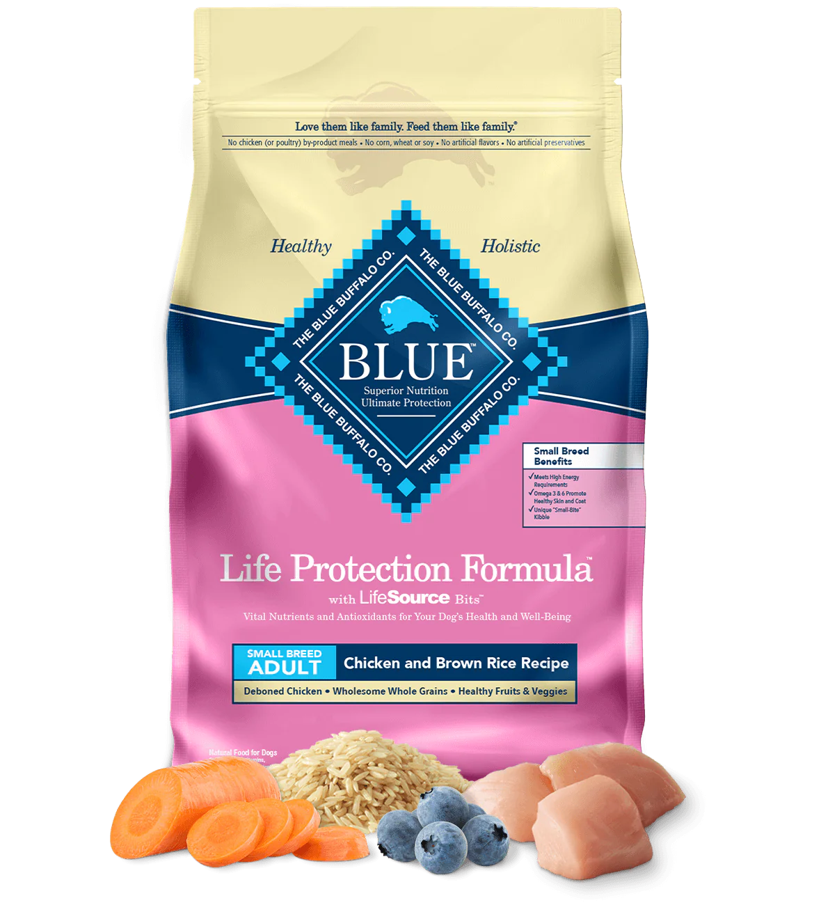 Small Breed Adult Dog Food with Deboned Chicken and Whole Grains