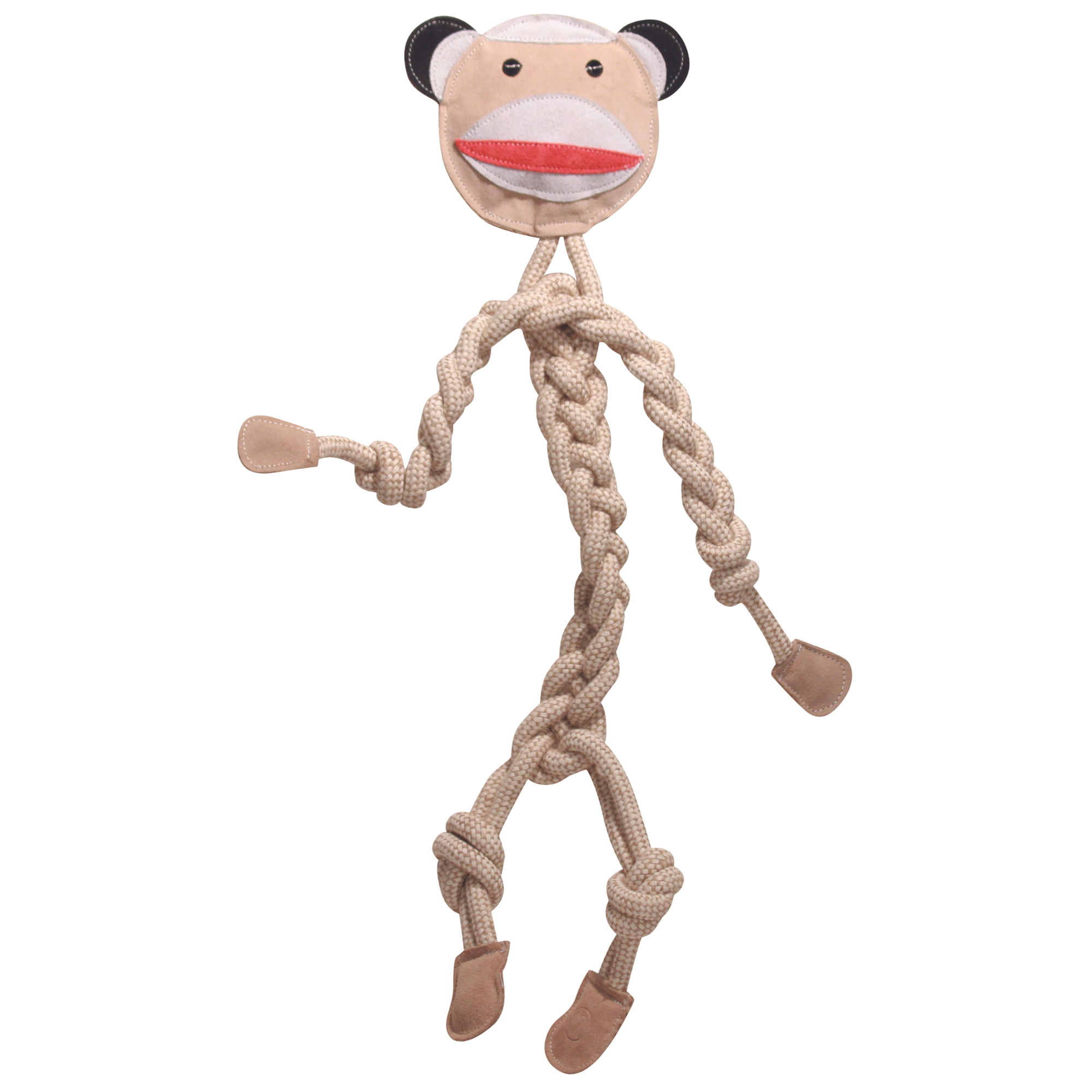 Stuey Sock Monkey Rope Dog Toy – 19" Natural Cotton & Hemp