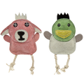 Wee Buddies Natural Leather & Cotton Rope Dog Toys, Set of 2