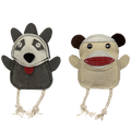 Wee Buddies Natural Leather & Cotton Rope Dog Toys – Set of 2