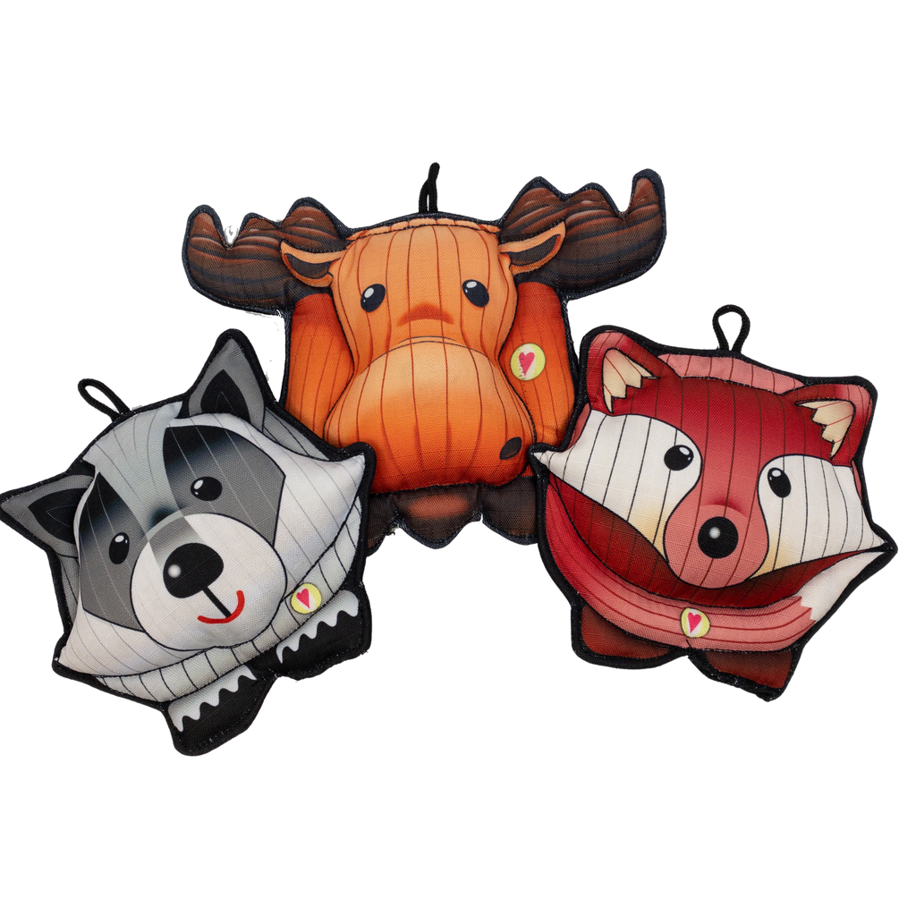 HuggleHounds HuggleTuff Puffies Dog Toy 3-Pack