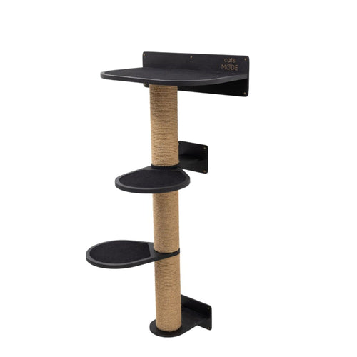 Medium Cat Tree – Black, Plywood and Sisal