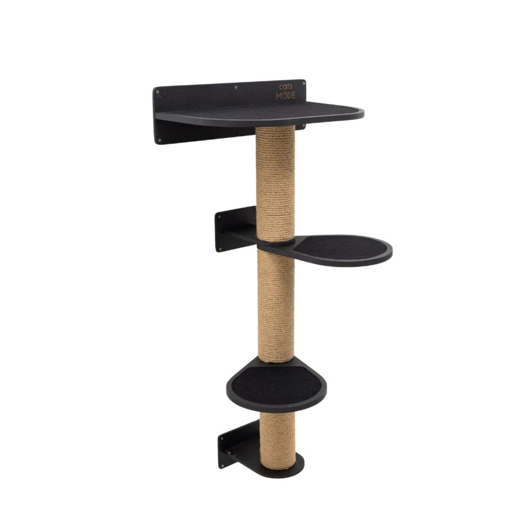 Medium Cat Tree – Black, Plywood and Sisal