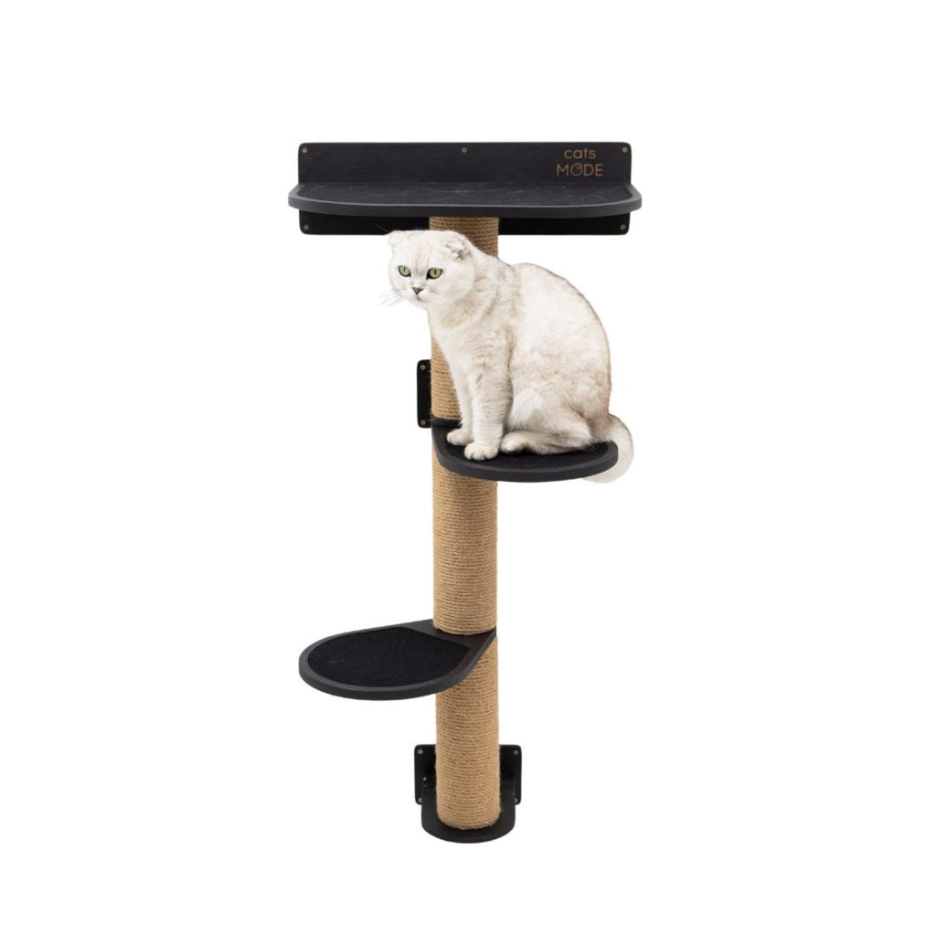 Medium Cat Tree – Black, Plywood and Sisal