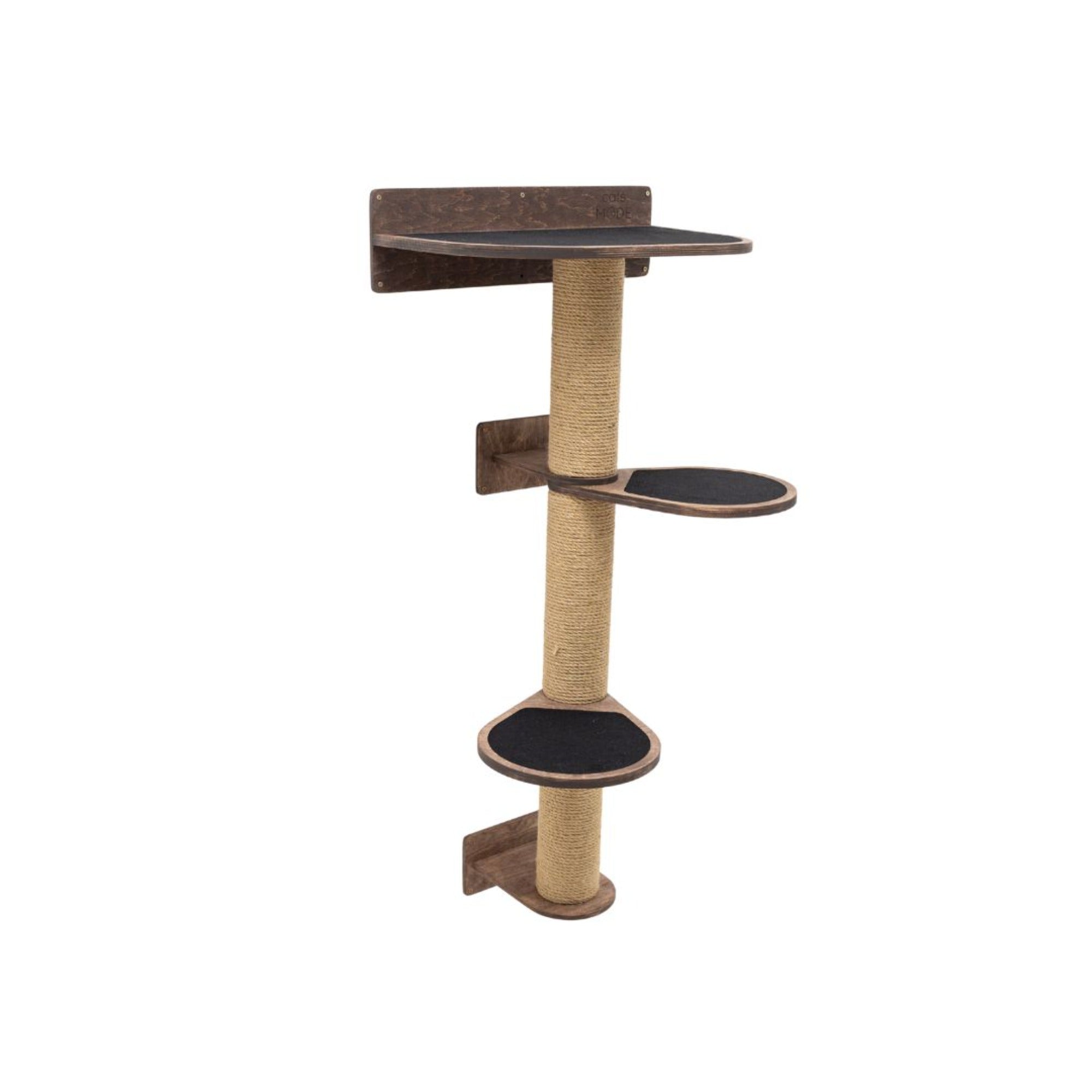 Medium Cat Tree – Dark Walnut, Plywood & Felt