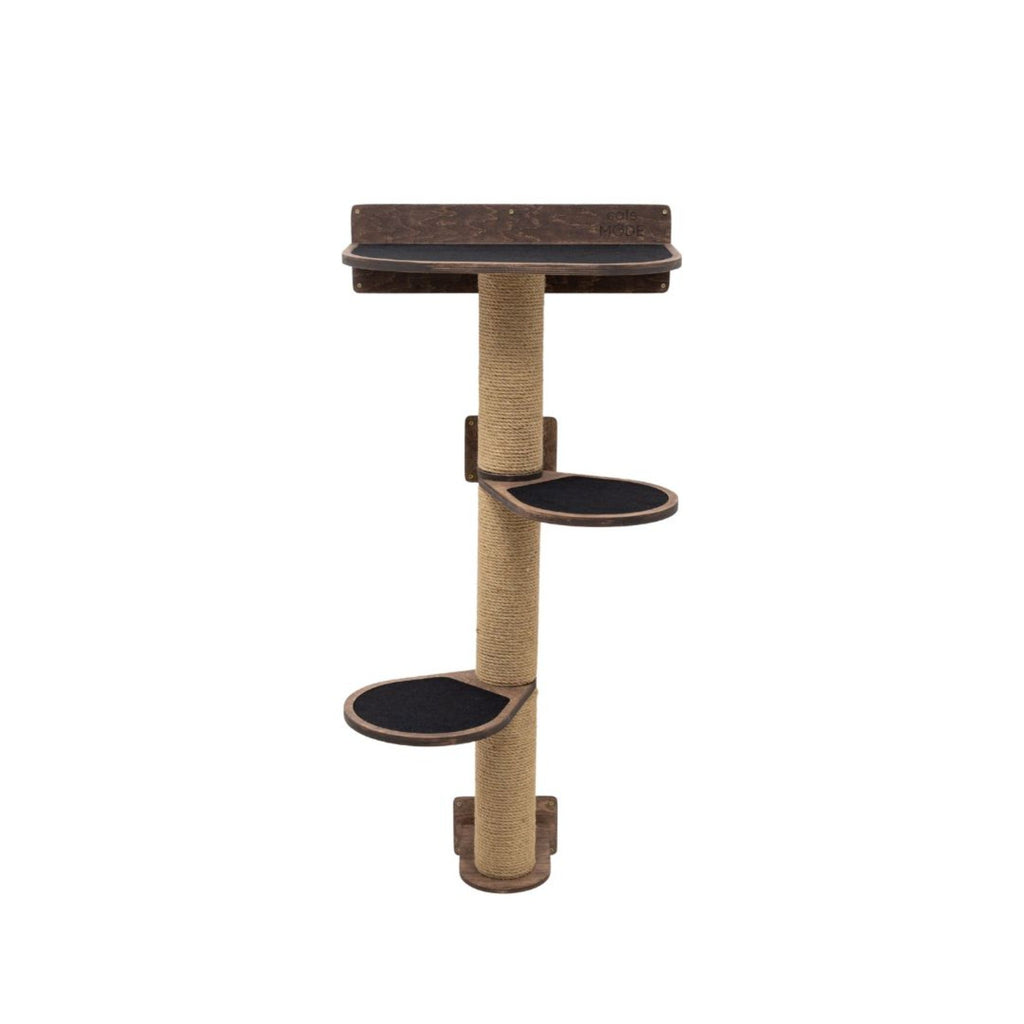 Medium Cat Tree – Dark Walnut, Plywood & Felt