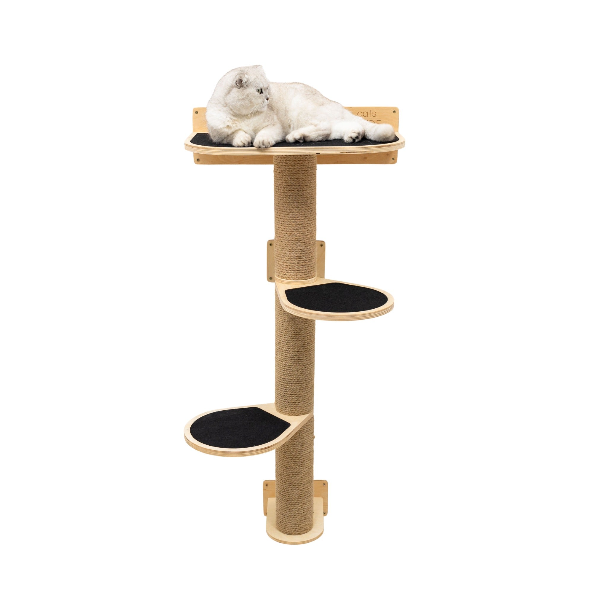 Medium Wall-Mounted Cat Tree – Light Finish
