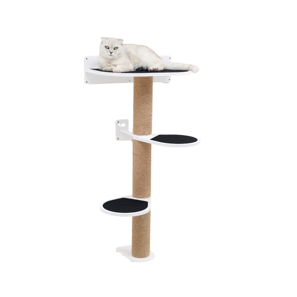 Medium Cat Tree – White, Plywood & Felt