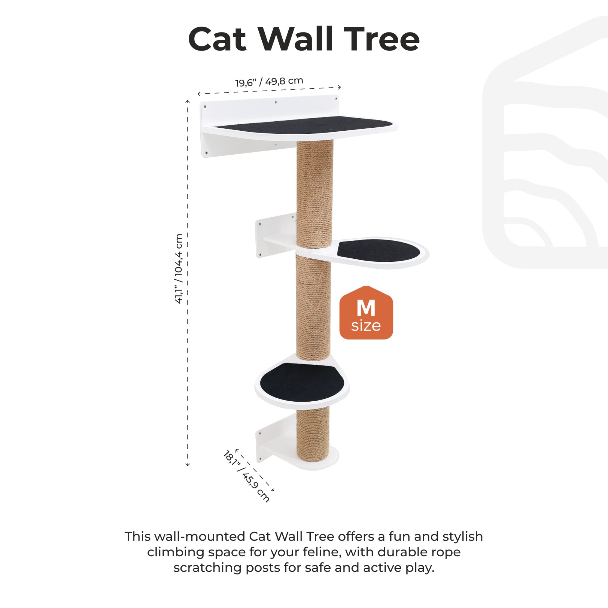 Medium Cat Tree – White, Plywood & Felt