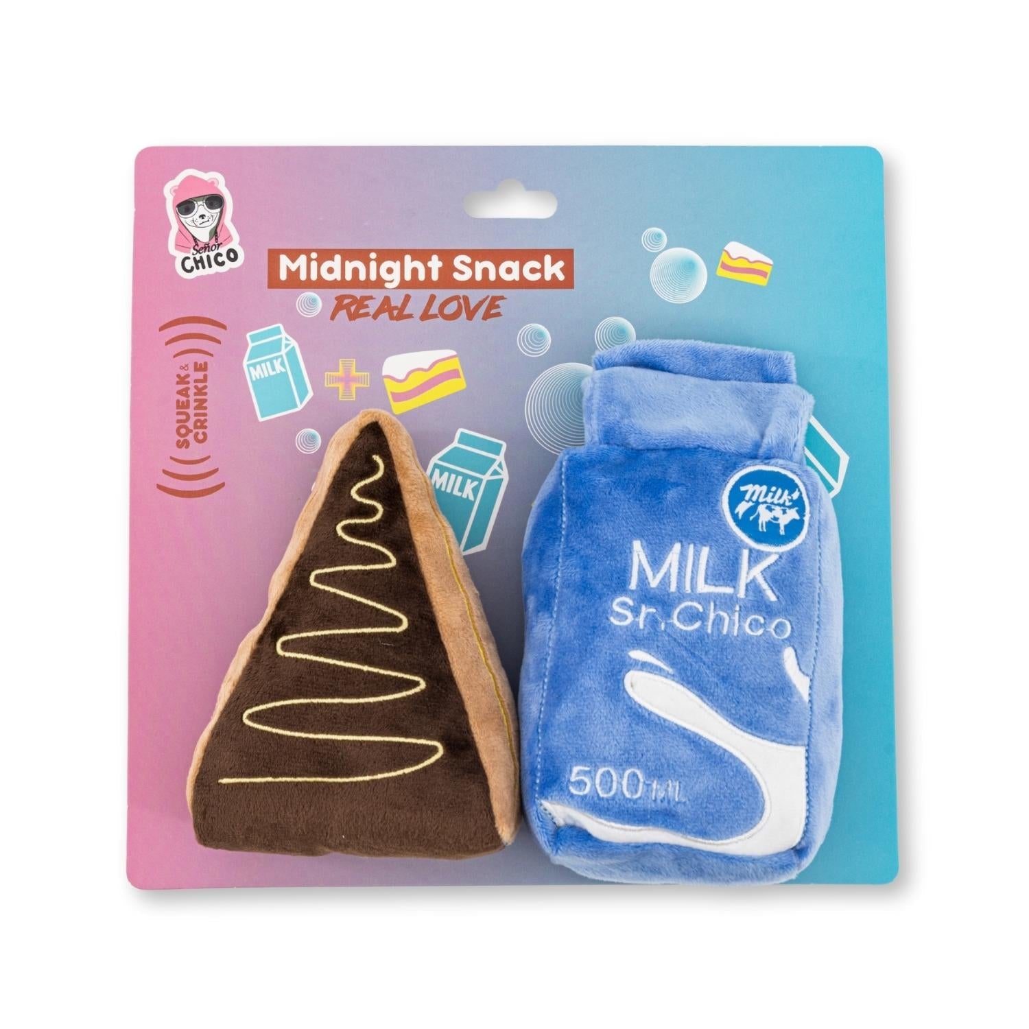 BFF Milk & Cake Midnight Snack Plush Dog Toy Set