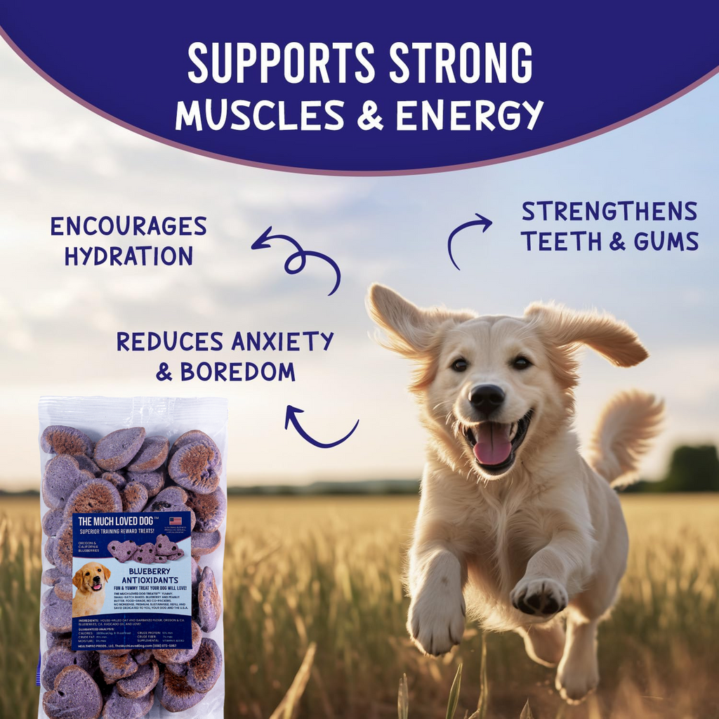 Blueberry Burst Dog Treats with Oat & Garbanzo Bean Flour