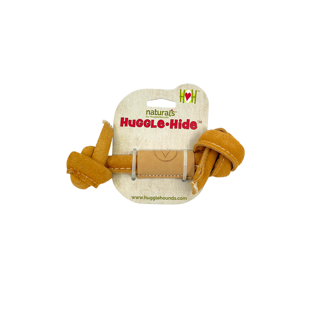 Huggle-Hide Natural Rawhide-Free Dog Bone with Cotton Rope Core