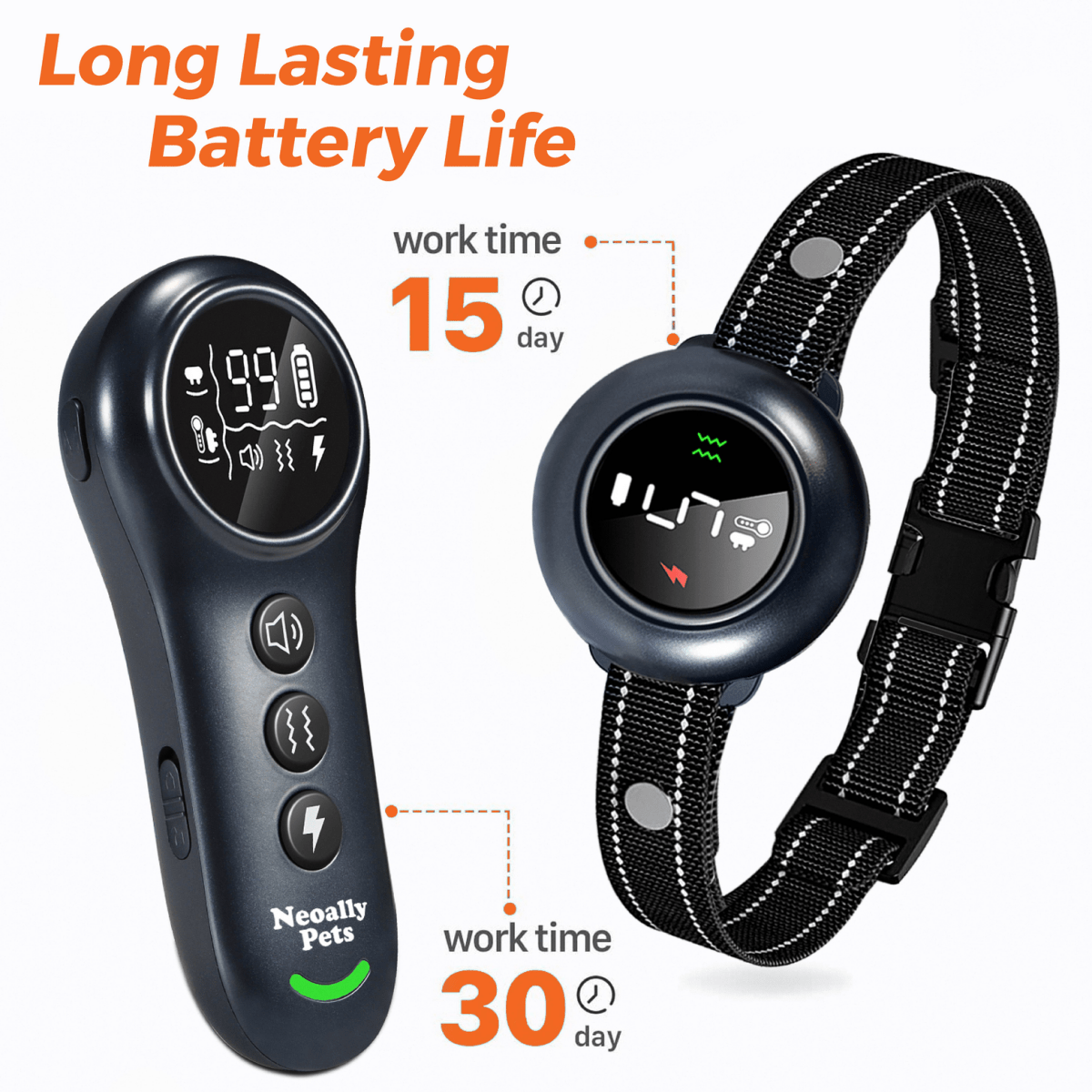 2-in-1 Dog Training and Bark Control Collar, Adjustable, Waterproof