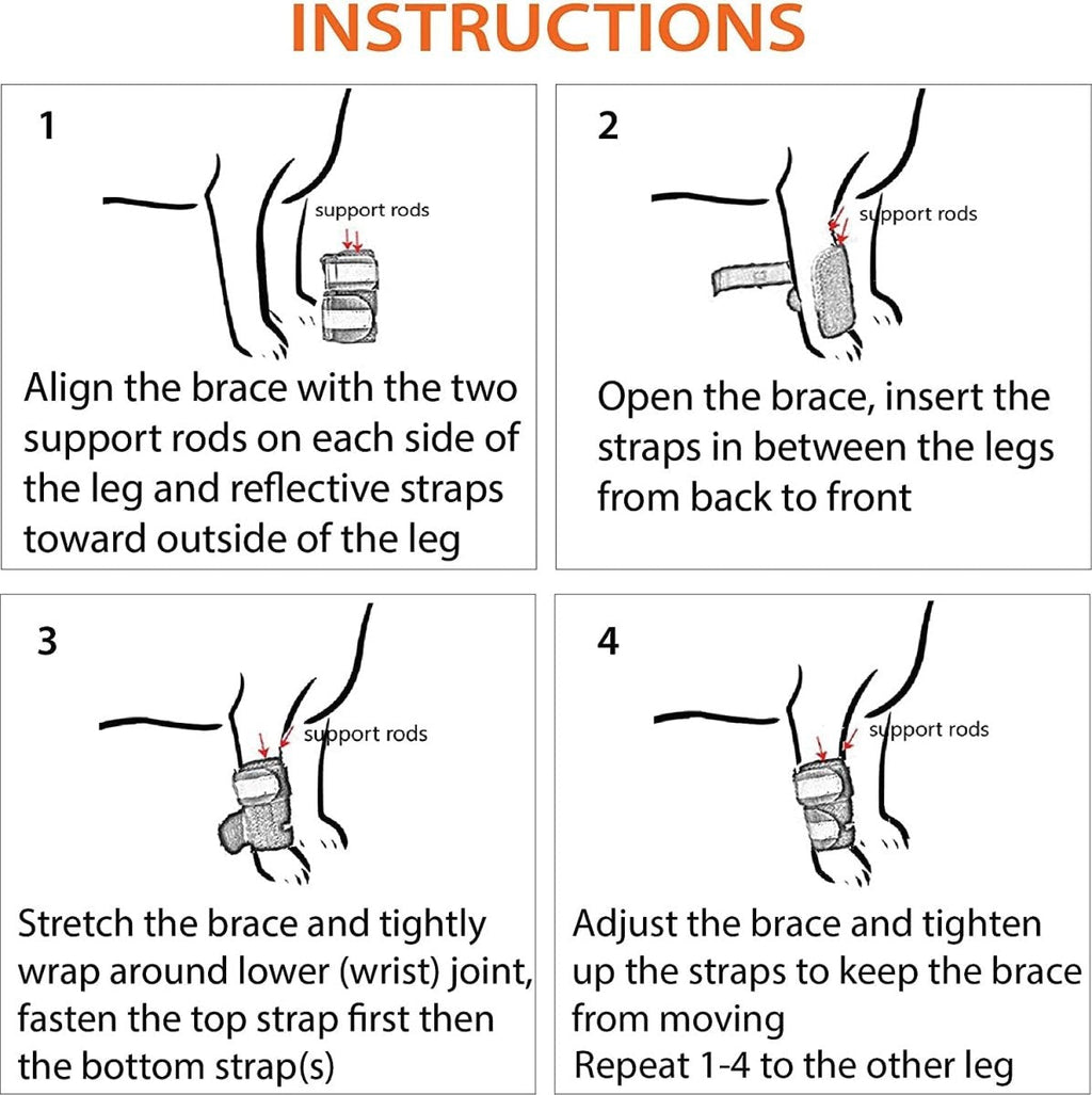 NeoAlly 3-in-1 Front Leg Dog Splint Braces with Neoprene