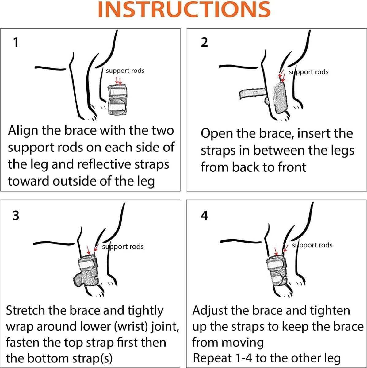 NeoAlly 3-in-1 Front Leg Dog Splint Braces with Neoprene
