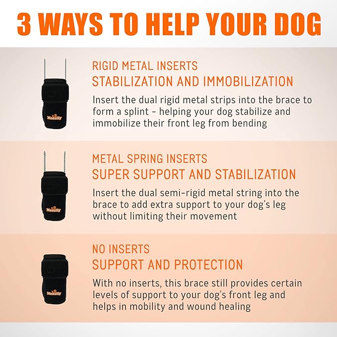 NeoAlly 3-in-1 Front Leg Dog Splint Braces with Neoprene