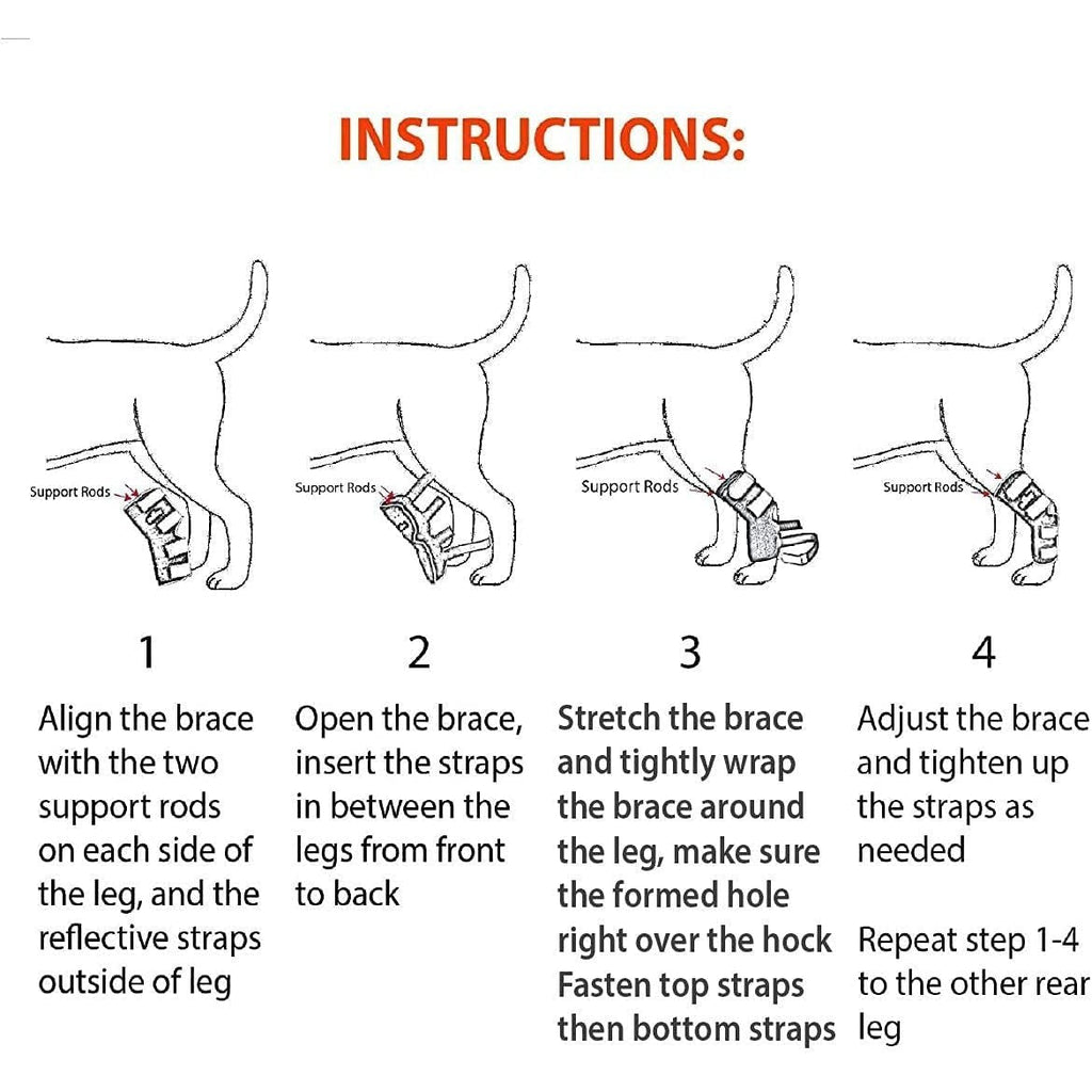 Rear Leg Braces for Dogs with Removable Metal Inserts (Pair)