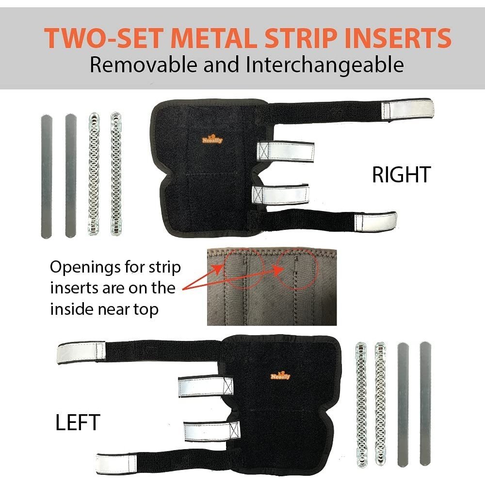 Rear Leg Braces for Dogs with Removable Metal Inserts (Pair)