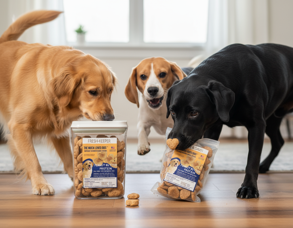 Dog Training Treats with California Peanut Butter, Fresh-Keeper Canister