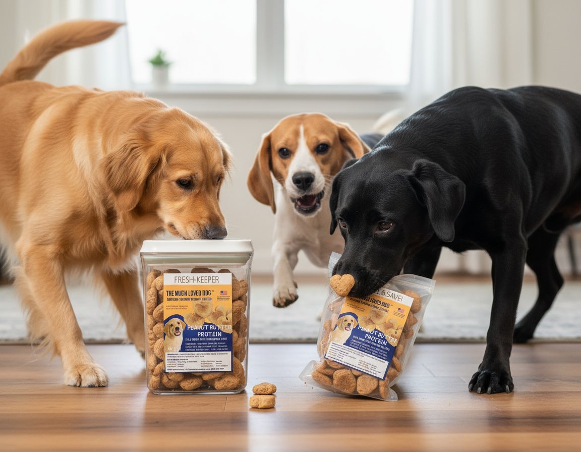 Dog Training Treats with California Peanut Butter, Fresh-Keeper Canister