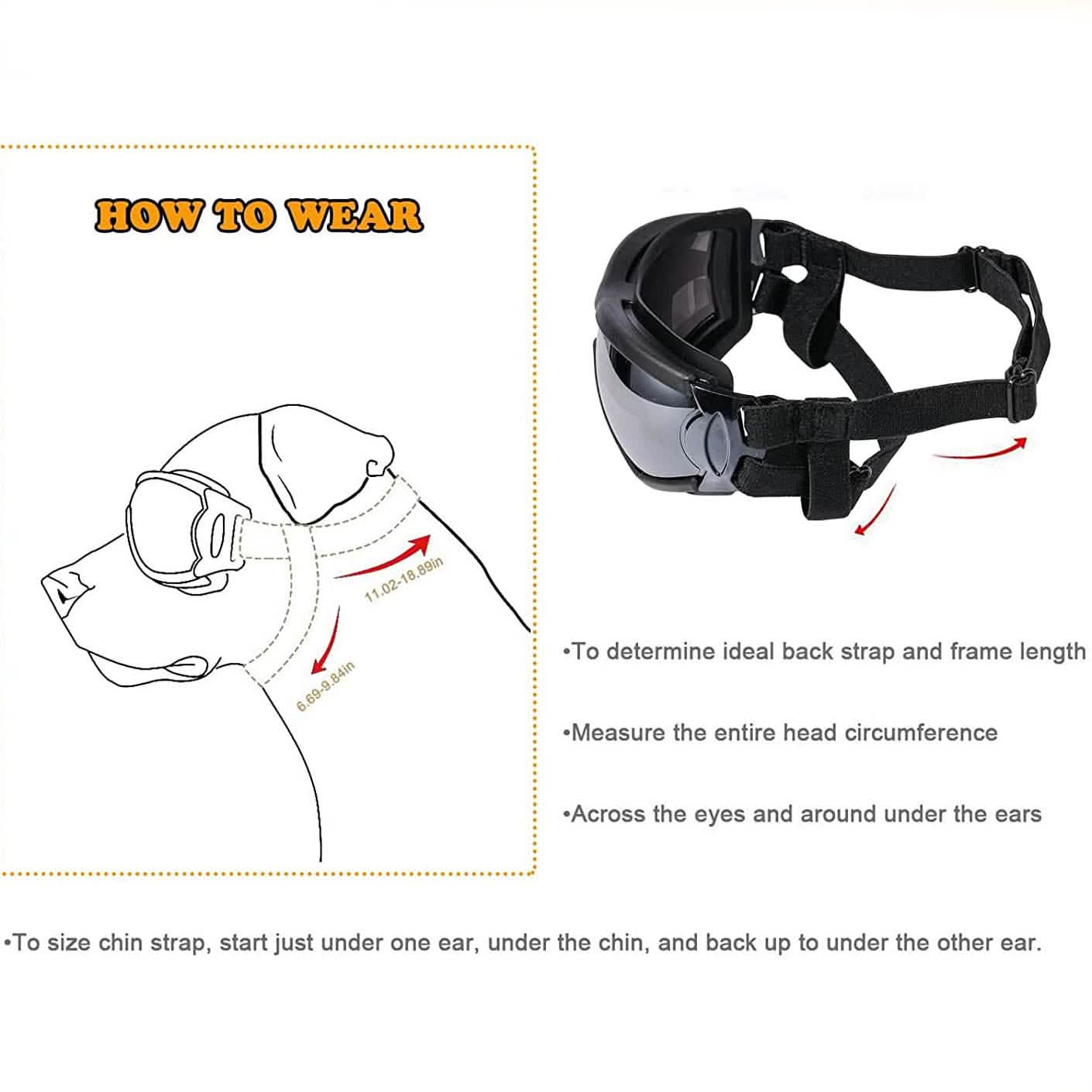 Adjustable Dog Sunglasses for Medium and Large Breeds