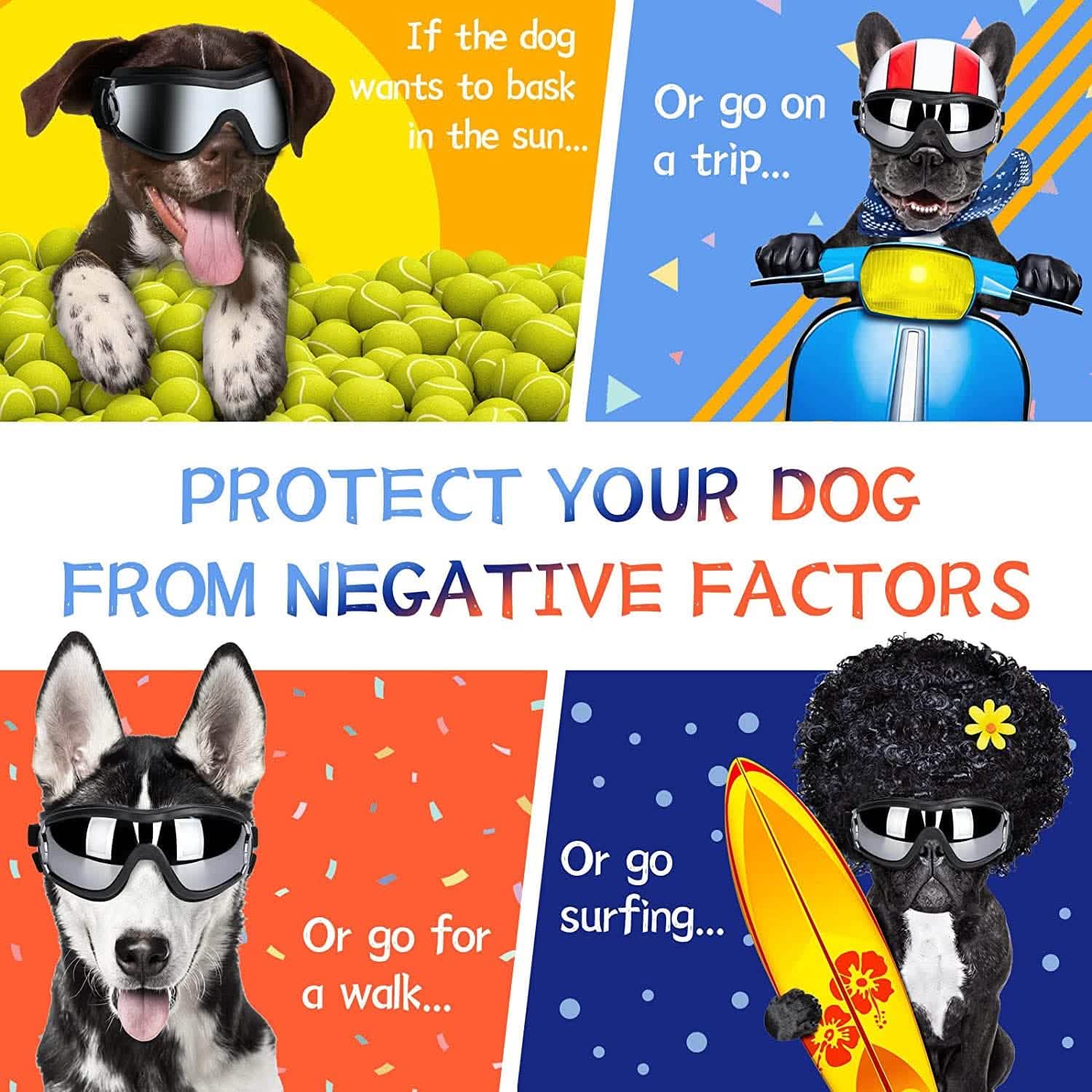 Adjustable Dog Sunglasses for Medium and Large Breeds