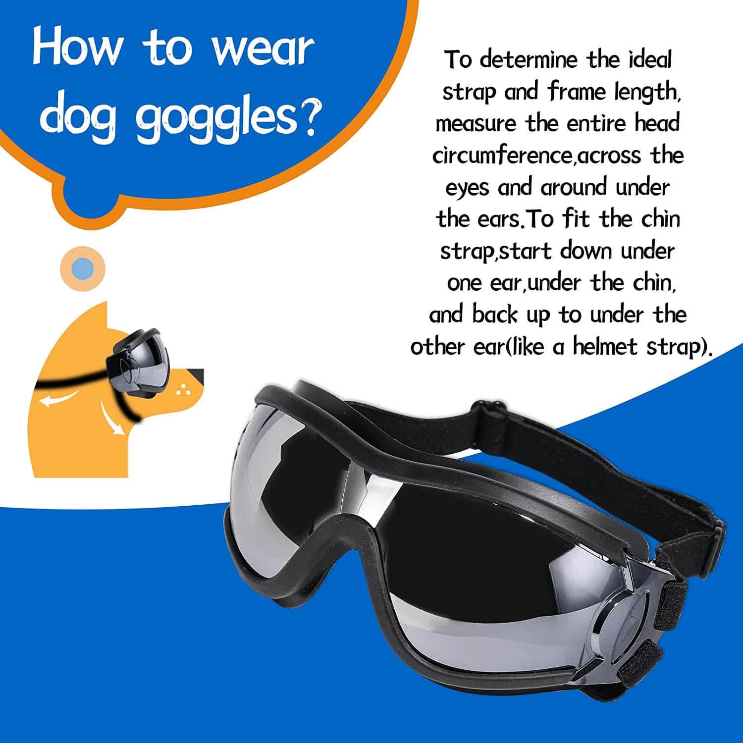 Adjustable Dog Sunglasses for Medium and Large Breeds