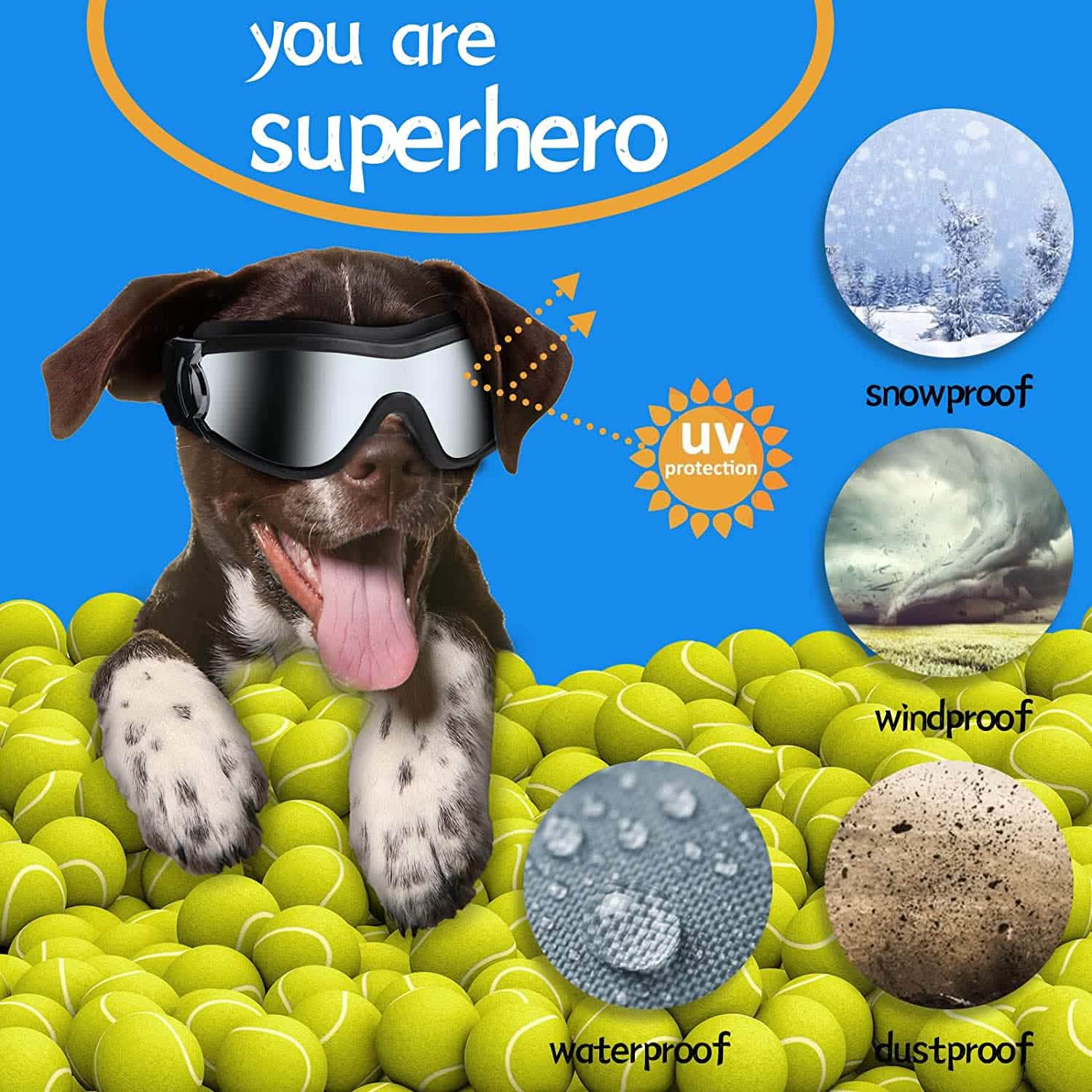Adjustable Dog Sunglasses for Medium and Large Breeds
