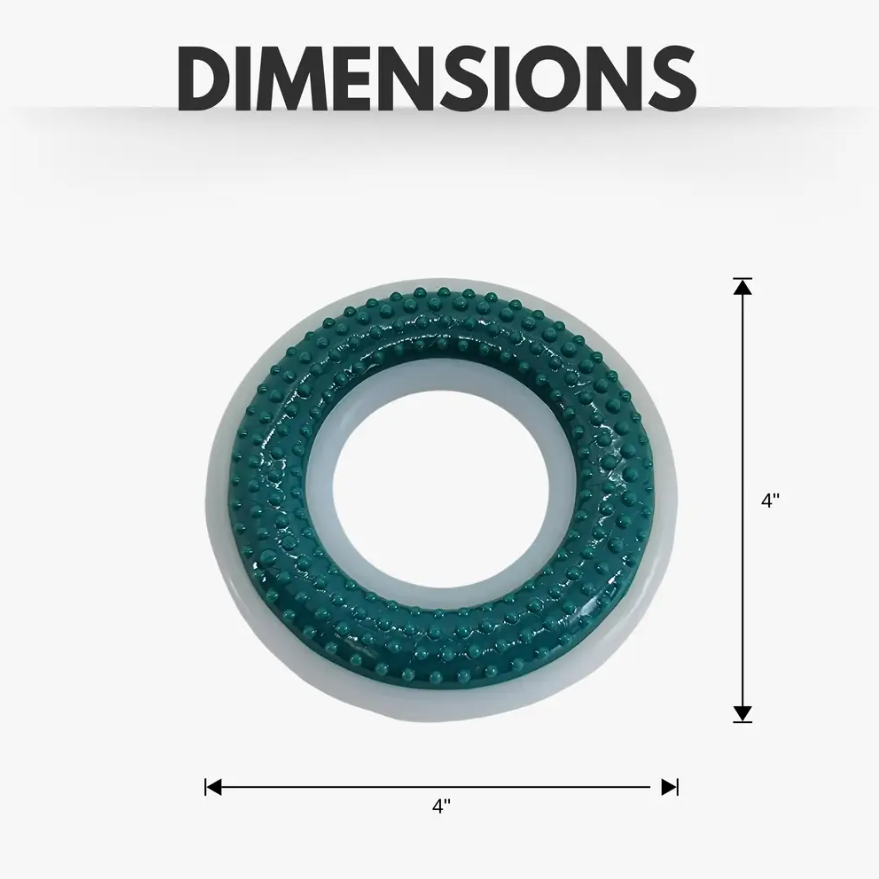 TPR & Nylon Dental Chew Ring Toy for Dogs, 4" Diameter