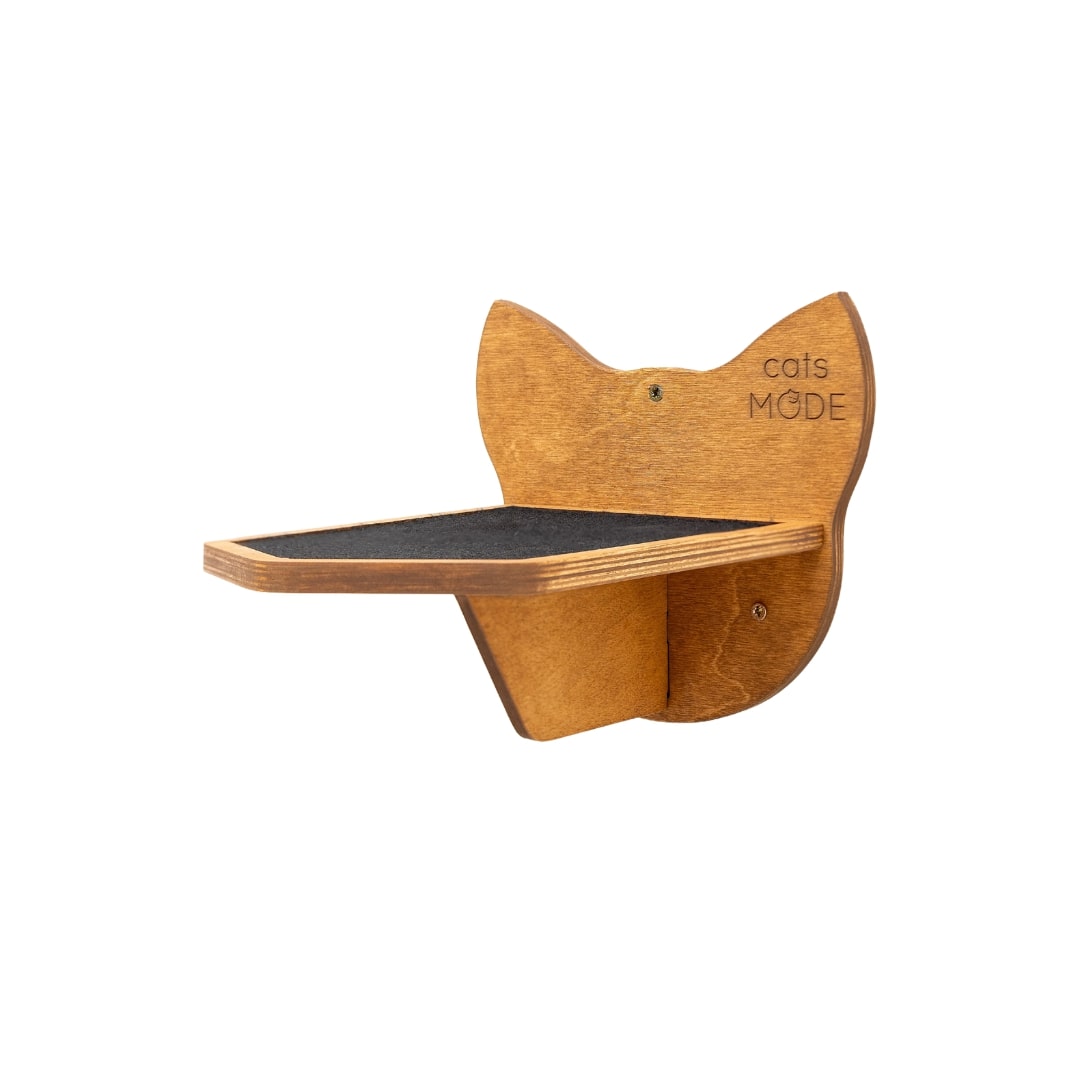 Wall-Mounted Cat Steps in Black Wood